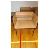 Brown 35"W x30"D x 23"/40"H Privacy Desk w/ Shelving