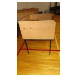 Brown 35"W x30"D x 23"/40"H Privacy Desk w/ Shelving