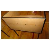 Brown 35"W x30"D x 23"/40"H Privacy Desk w/ Shelving