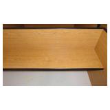 White and Brown 35"W x30"D x 24.5"/40.5"H Privacy Desk w/ Shelving