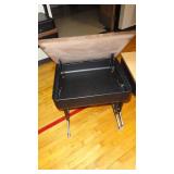 Set of 2 Hatch Top Adjustable Height School Desks-Black/ Brown