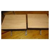 Set of 2 Hatch Top Adjustable Height School Desks-Black/ Brown