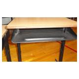 Pair of 2 Black and Brown Cubby Style School Writing Desk-Adjustable Height