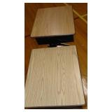 Pair of 2 Black and Brown Cubby Style School Writing Desk-Adjustable Height