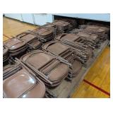 Lot of 20 Beige/ Tan Metal Folding Chairs