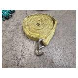 Heavy Duty 20 ft jumper cables, braided rope and 2" wide strap with hook