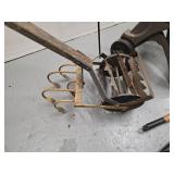 Hose reel - vintage push garden cultivator / plow - hedge shears - ~ 5