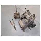 Hose reel - vintage push garden cultivator / plow - hedge shears - ~ 5