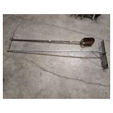 Metal snow rake and auger post hole digger with 5