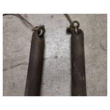2 Vintage metal window weights 22" long