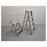 2 metal ladders - one 2