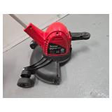 Master Craft Electric lawn mower/edge trimmer (runs but needs trimmer line) and 2 gas cans (2 gal and 6 gal)