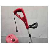 Master Craft Electric lawn mower/edge trimmer (runs but needs trimmer line) and 2 gas cans (2 gal and 6 gal)