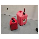 Master Craft Electric lawn mower/edge trimmer (runs but needs trimmer line) and 2 gas cans (2 gal and 6 gal)