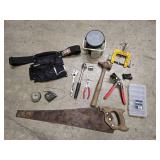 Husky tool belt and batch of misc tools