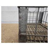 2 Vintage Mid Century Metal Milk Crates - heavy duty  - 17" W X 13" D x 11" H