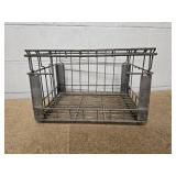 2 Vintage Mid Century Metal Milk Crates - heavy duty  - 17" W X 13" D x 11" H