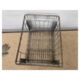 2 Vintage Mid Century Metal Milk Crates - heavy duty  - 17" W X 13" D x 11" H