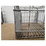 2 Vintage Mid Century Metal Milk Crates - heavy duty  - 17" W X 13" D x 11" H