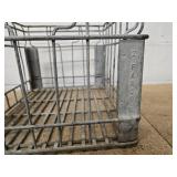 2 Vintage Mid Century Metal Milk Crates - heavy duty  - 17" W X 13" D x 11" H