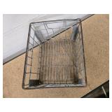 2 Vintage Mid Century Metal Milk Crates - heavy duty  - 17" W X 13" D x 11" H