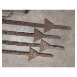 4 - 4 ft metal fence posts and a 4" square metal fence post driver 28" long