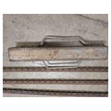 4 - 4 ft metal fence posts and a 4" square metal fence post driver 28" long