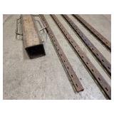 4 - 4 ft metal fence posts and a 4" square metal fence post driver 28" long