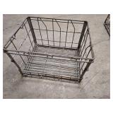 3 Vintage Mid Century Metal Milk Crates - heavy duty