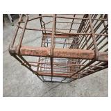 3 Vintage Mid Century Metal Milk Crates - heavy duty