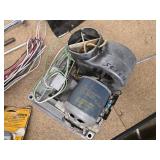 GE Motor, container of fuses, transformer for bells, buzzers, chimes and door openers, a bunch of misc wires and other misc items