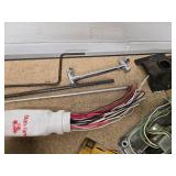 GE Motor, container of fuses, transformer for bells, buzzers, chimes and door openers, a bunch of misc wires and other misc items