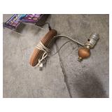 4 Rubbermaid style totes (no lids), decorative wrought iron plant stand 13" tall, wall light fixture and 2 Luma Flex lights