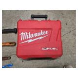 Misc tool batch - 2 pipe wrenches, Milwaukee tool box, tool tray, claw hammer, 25