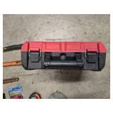 Misc tool batch - 2 pipe wrenches, Milwaukee tool box, tool tray, claw hammer, 25