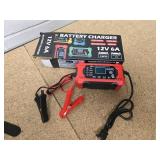 Skull helmet, 1776 flag, 12V Battery Charger and mini tool kit