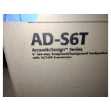 (1 pair) QSC Acoustic Design Series, AD-S6T 6.5" two-way, foreground/background loudspeakers with 70/100V transformer