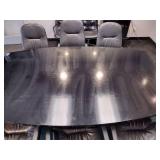 Conference Table with 8 adjustable executive arm chairs on wheels