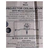 BTech AV Projector Ceiling Mount BT899/B, Adjustable Drop Ceiling Mount BT7851/B