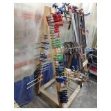 Clamps C clamps, Irwin Quick clamps, sash clamps, Rockler hand screw clamps, 2"/ 3" Spring Clamps