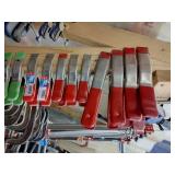 Clamps C clamps, Irwin Quick clamps, sash clamps, Rockler hand screw clamps, 2"/ 3" Spring Clamps