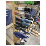 Clamps C clamps, Irwin Quick clamps, sash clamps, Rockler hand screw clamps, 2"/ 3" Spring Clamps