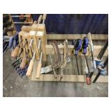 Clamps C clamps, Irwin Quick clamps, sash clamps, Rockler hand screw clamps, 2"/ 3" Spring Clamps
