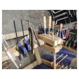 Clamps C clamps, Irwin Quick clamps, sash clamps, Rockler hand screw clamps, 2"/ 3" Spring Clamps