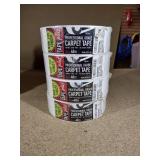 (8) Tape Plus Professional Carpet tape; (4) Cloth-based warning tape, 2″ W  Roll. White cloth with red lettering or blue lettering