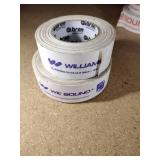 (8) Tape Plus Professional Carpet tape; (4) Cloth-based warning tape, 2″ W  Roll. White cloth with red lettering or blue lettering