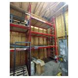 Steel Palette racking w/ plywood surfaces. 2 sections measure 14