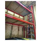 Steel Palette racking w/ plywood surfaces. 2 sections measure 14
