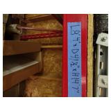 Steel Palette racking w/ plywood surfaces. 2 sections measure 14