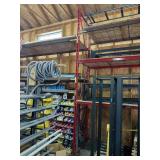 Steel Palette racking w/ plywood surfaces. 2 sections measure 14